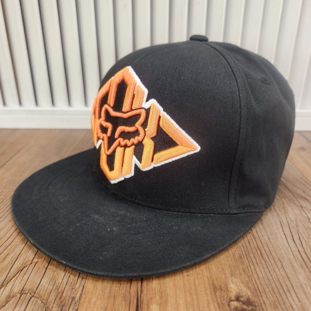 Fox Racing New Voyage Created to Destroy Snapback Hat Cap Black Orange 3D #09958